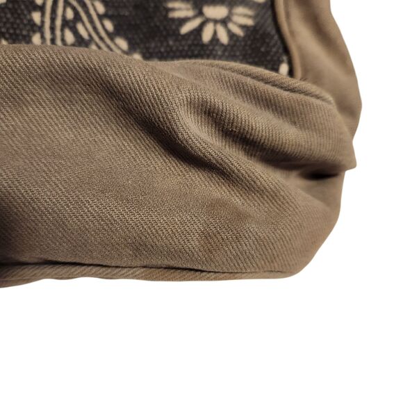 Myra Bag Abridge Weekender Bag Upcycled Beige & Black Canvas w/Leather Cowhide - Picture 11 of 11